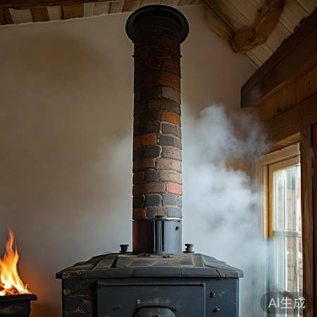 烟筒略长炉高，排烟畅阻力低。