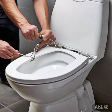 安装马桶盖支架，稳固固定马桶背