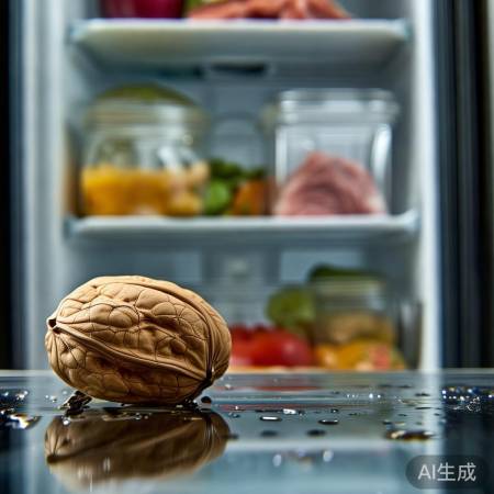 冰箱异味渗核桃，品质口感受损。