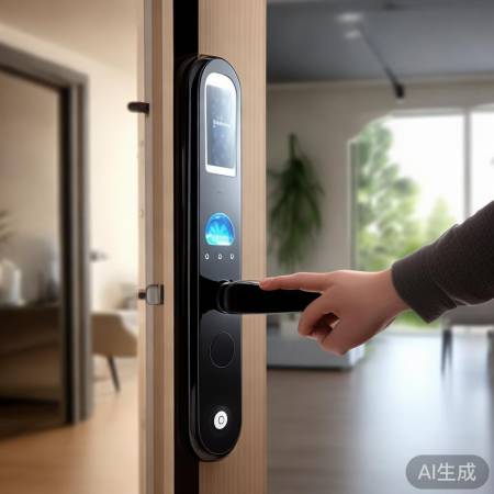 “德诚智能锁，一键指纹，便捷安
