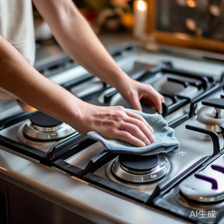 清洁燃气灶，防止打火气味。