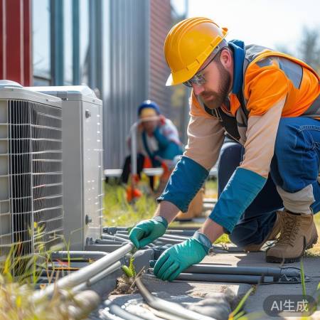 室外安装空气能，固定管道防损失