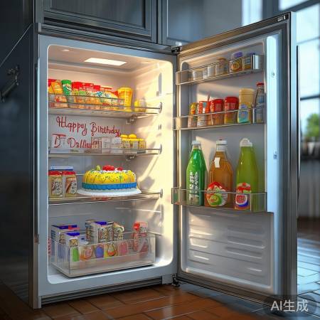 冰箱惊喜：爱意蛋糕，生日快乐！