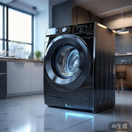 洗衣房选机，防倾LED照明。