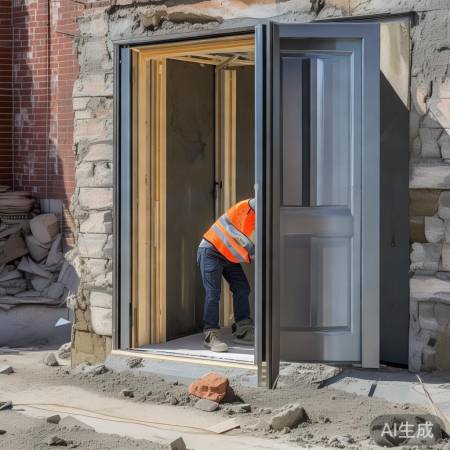 先装门防腐蚀，浆体不伤框