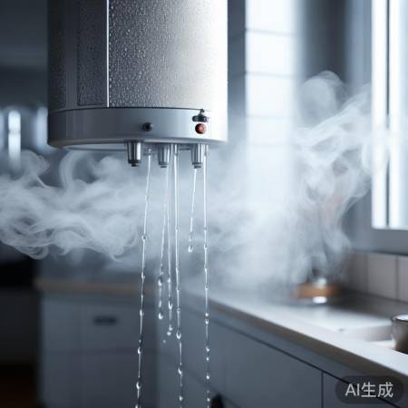 热水器加热水，冷凝出水蒸气