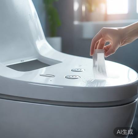 智能马桶清洁：酒精棉消毒按钮开