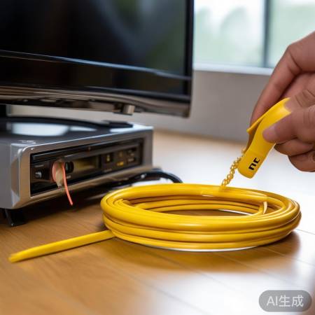 “黄色E标记，连接电视地线，防