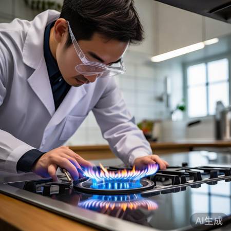 点火测试，火焰稳定，安装成功。