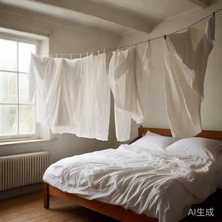 床单晾晒，通风避直射，防变形保