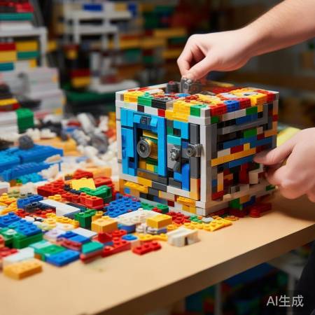 乐高积木拼装美观实用保险柜