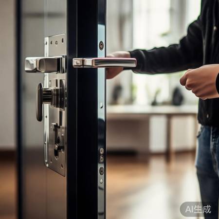 高端锁具检查，手感顺滑无卡顿。