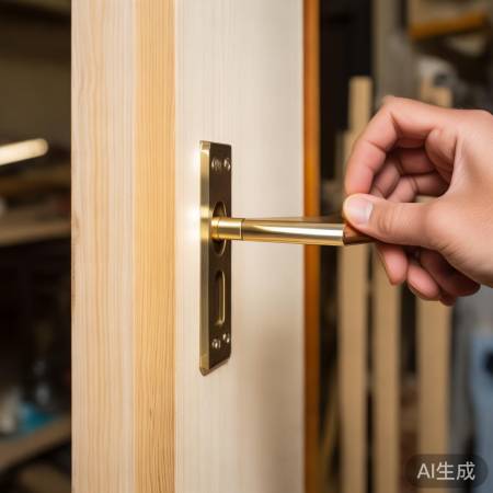 门把手安装，位置对齐，螺丝适度