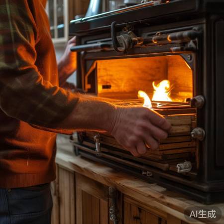 安装灶台，螺丝固定到位。