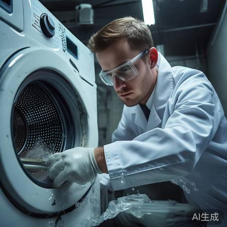 检查洗衣机排水泵，清理堵塞物