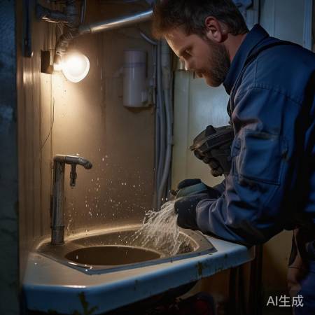 排水管堵塞，拆装清理。