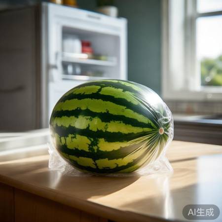 保鲜膜裹西瓜，底层冷藏，室温恢