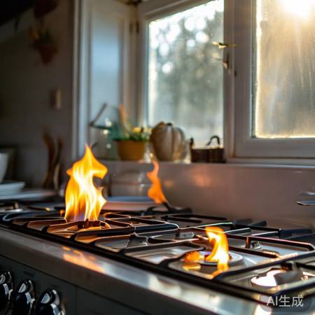 燃气灶通风，防止一氧化碳中毒。