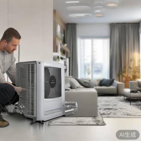空气能热泵安装简便，空间小，适