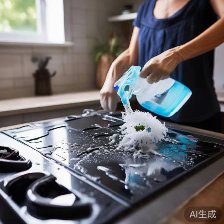 炉头清洗：专用剂喷洒，泡刷冲净