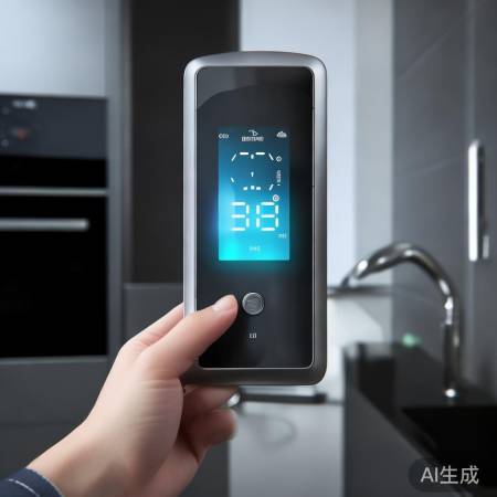 点击温度键，显示水温。