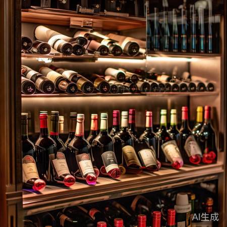 红酒柜宽，增射灯，间距适中。