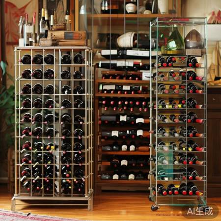 红酒支架多样，木质复古，金属现