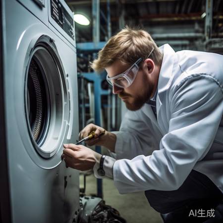 拆卸洗衣机外盖，注意螺丝与卡扣