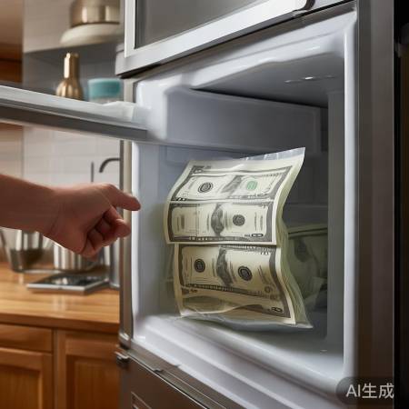 冰箱存纸币防折痕，新技能！