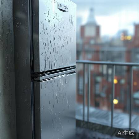 阳台冰箱易受风雨侵扰。