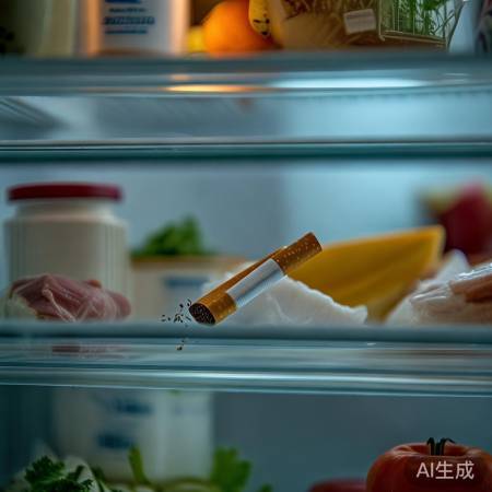 烟头巧防冰箱食物串味