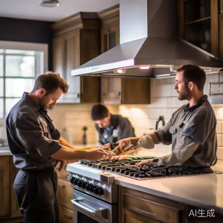 师傅上门安装，油烟机精准定位