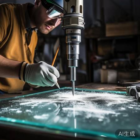 玻璃打孔，安全防护，确保排烟管