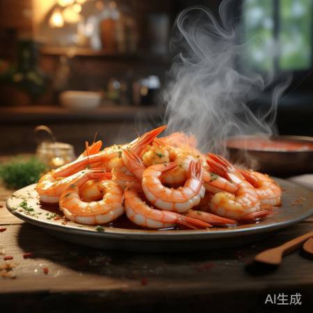 “海鲜益健康，香辣虾开胃！”